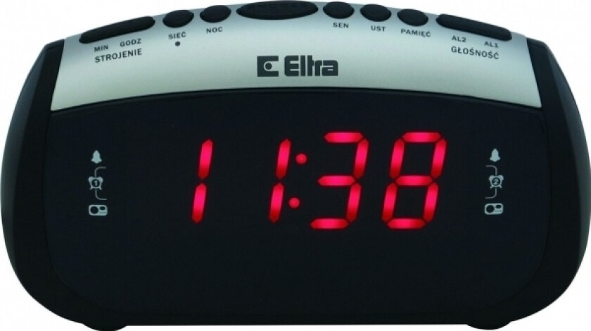 Zosia Eltra Alarmklokke Radio Svart