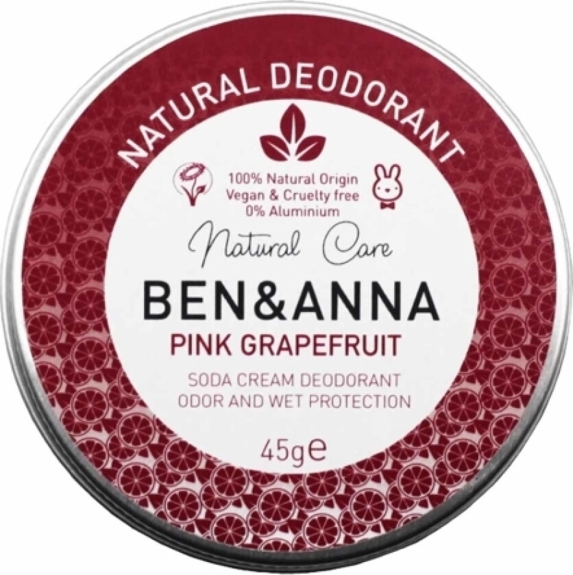 Ben & Anna Ben & Amp  Anna_Natural Deodorant Natural Cream Deodorant In A Metal Can Grapefruit 45G