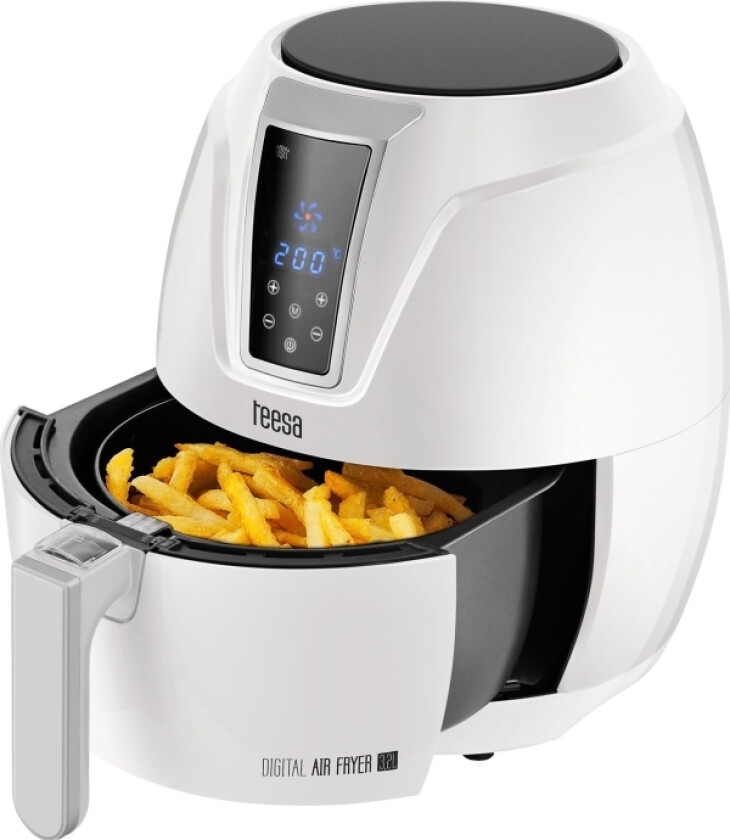 Fettfri Frityrkoker Digital Air Fryer 3,2L Hvit Fettfri Frityrkoker