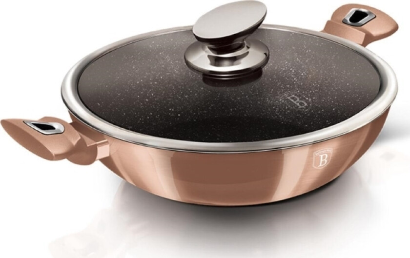 Frying Pan Berlinger Haus Granite Wok 30Cm Berlinger Haus Bh-7100 Rose Gold