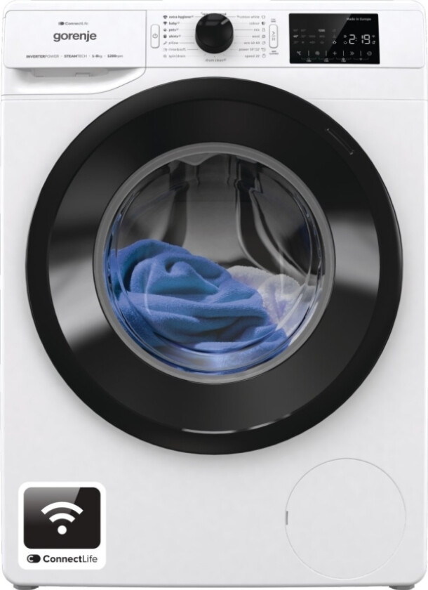 Pralka Gorenje Washing Machine | Wpnei82sbswifi | Energy Efficiency Class B | Front Loading | Washing Capacity 8 Kg | 1200 Rpm | Depth 47 Cm | Width