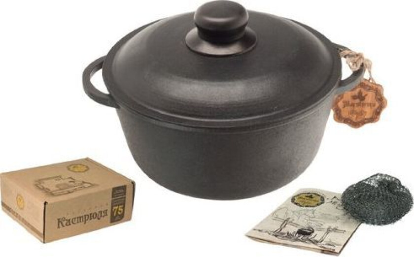 Støpejernsgryte Med Lokk, 3 L