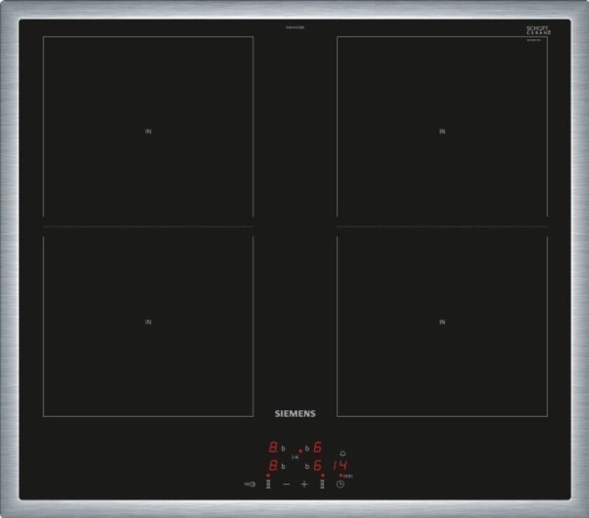 Iq500 Em645cqb6e, Sort, Innebygget, 60 Cm, Sonebasert Induksjon, Glass-Keramikk, 4 Zone(S)