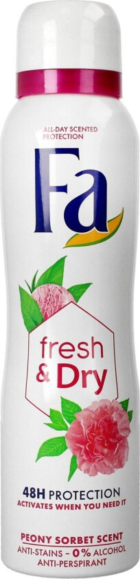 Fa Fa Fresh & Dry 48H Peon Sorbet Deodorant Spray 150 Ml