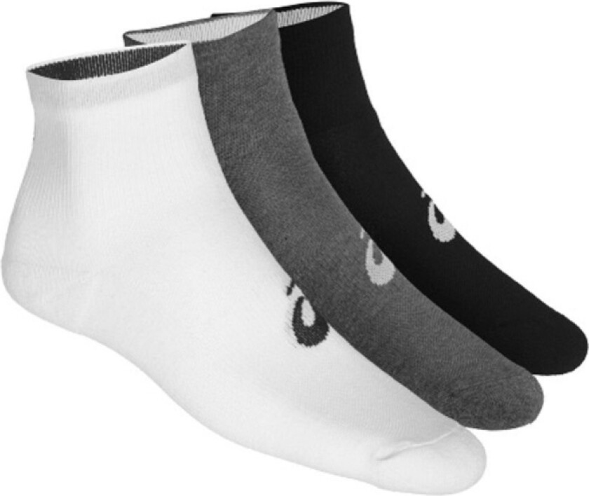 Socks 3Ppk Quarter Sock White/Grey/Black Size 39-42 (155205-701)