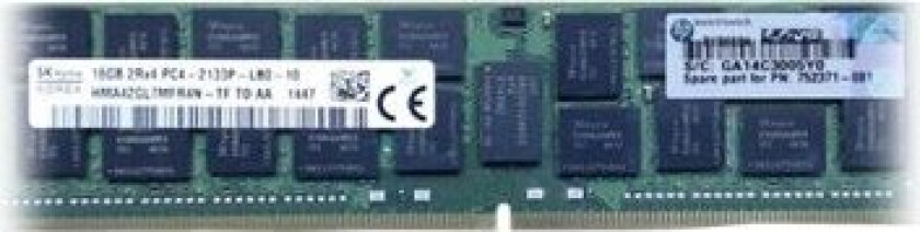 Hpe - Ddr4 - Modul - 16 Gb - 288-Pins Lrdimm - 2133 Mhz / Pc4-17000 - Cl15 - 1.2 V - Load-Reduced - Ecc