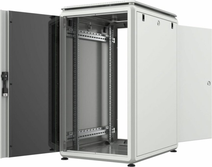 By Logon - Rack Skap - 600 X 800 Mm, Data Line - Free-Standing - Hvit, Ral 7035 - 20U - 19"