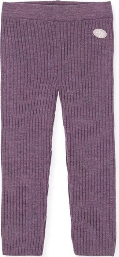 ribbet ullbukse til barn, Plomme