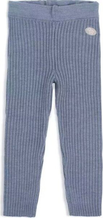 ribbet ullbukse til barn, Mellomblå