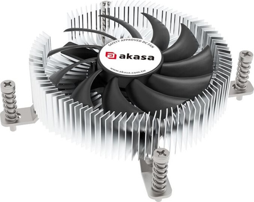 Akasa - Prosessorkjøler - Extra-Safe, Low-Profile, Aluminum, Thin Mini-Itx, With Copper Core - (For: Lga1700) - Aluminium Og Kobber - 75 Mm