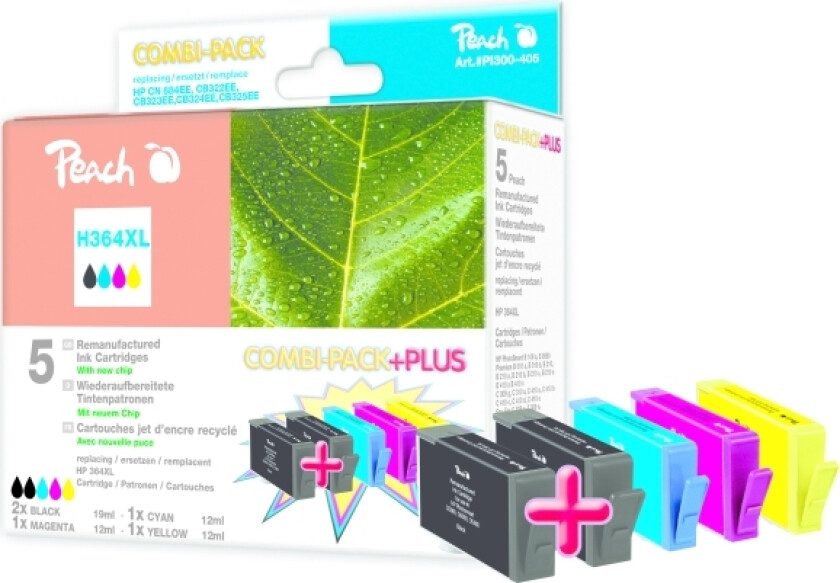 Combi-Pack - 4-Pack - Svart, Gul, Cyan, Magenta - Kompatibel - Gjenfabrikert - Blekkpatron (Alternativ For: Hp 364Xl) - For Hp Deskjet 35Xx Ph