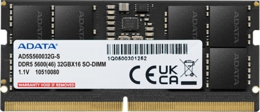 Adata Ad5s560016g-S, 16 Gb, 1 X 16 Gb, Ddr5, 5600 Mhz, 262-Pinners So-Dimm