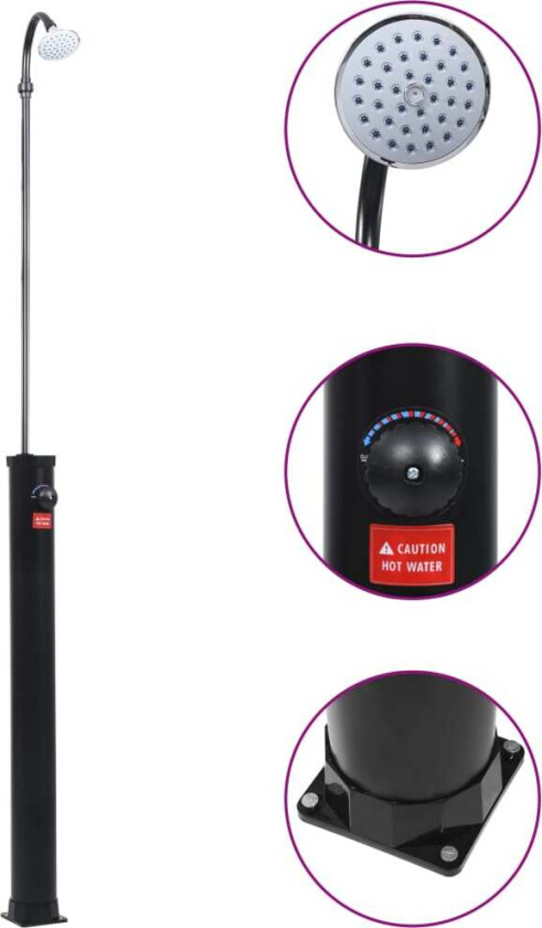 Bilde av Soloppvarmet hagedusj svart 215 cm 8 L
