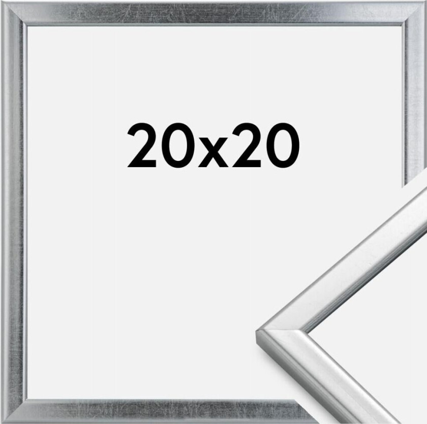 Ramme Slim Matt Antirefleksglass Sølv 20x20 Cm