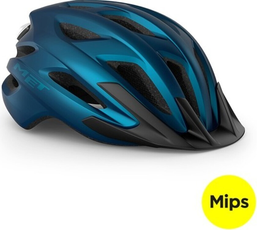 Met Crossover Mips sykkelhjelm med Mips 52-59cm Metallic