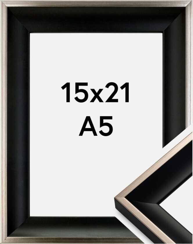Ramme Öjaren Svart-Sølv 15x21 Cm (A5)