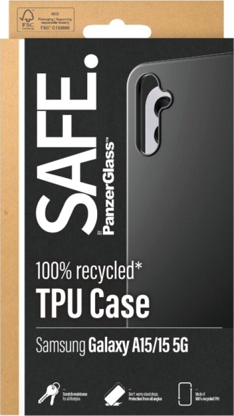 Safe. By Panzerglass - Baksidedeksel For Mobiltelefon - Selvhelbredende Tpu - Svart - For Samsung Galaxy A15, A15 5G