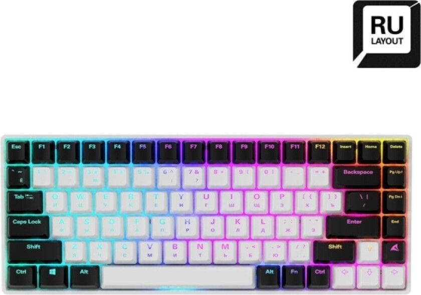 Skiller Sgk50 S3, 75 %, Usb, Mekanisk, Qwerty, Rgb Led, Hvit