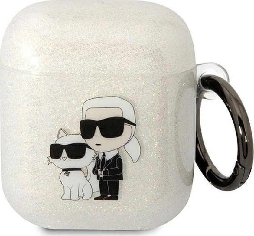 Kla2hnkctgt Airpods 1/2 Deksel Klar Glitter Karl&Choupette