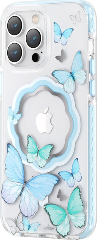 Butterfly Series Magnetic Case Iphone 14 Pro Magsafe Case With Butterflies Blue