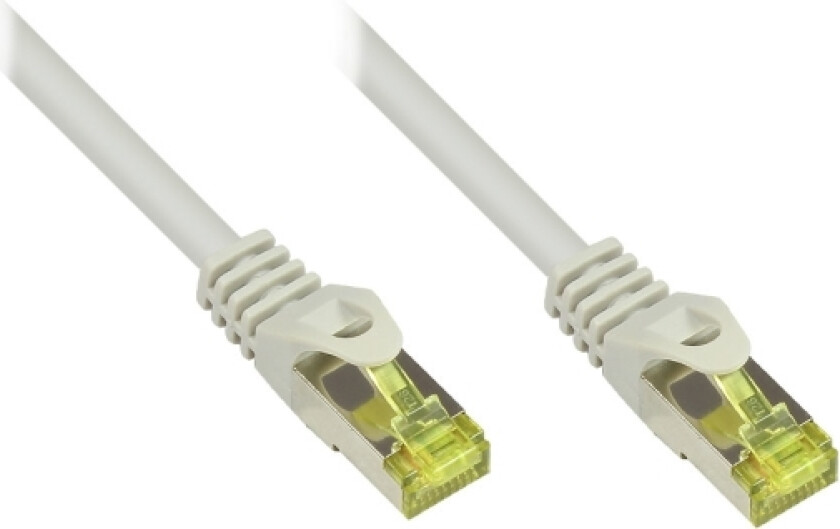 Rj45 Patchkabel Med Cat.7 Råkabel Og Låsebeskyttelse (Rns®), S/Ftp, Pimf, Halogenfri, 600Mhz, Ofc, Grå, 0,5M, Good Connections® (8070R-005)