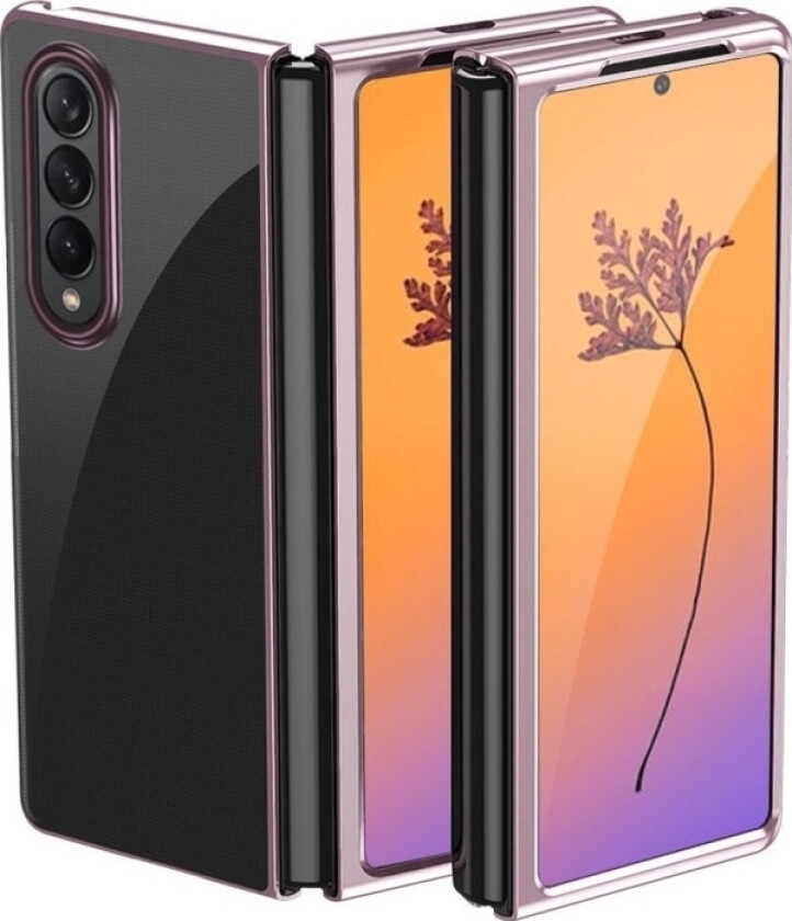 Plating Veske Til Samsung Galaxy Z Fold 4, Deksel Med Metallramme, Rosa