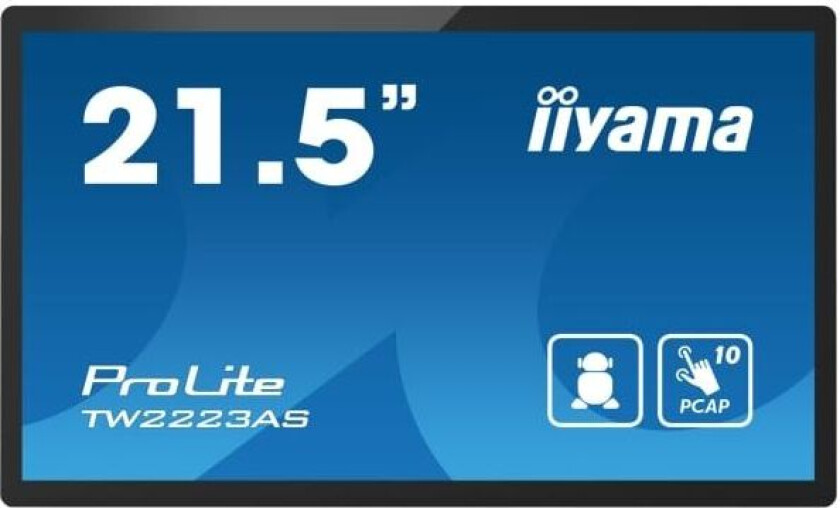 IIYAMA ProLite TW2223AS-B2 - Android PC - berøringspanel-PC - 1 RK3399 inntil - RAM 4 GB - SSD - eMMC 32 GB - Cortex-A72 + A53 - Gigabit Ethernet, Bl