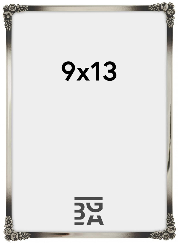 Ramme Rosen Metall Sølv 9x13 Cm