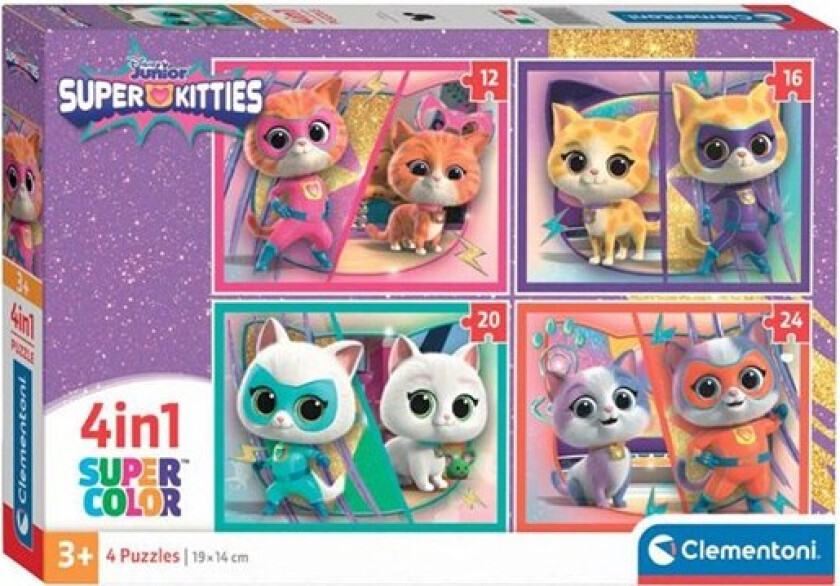 Jigsaw Puzzle 4in1 Disney Super Kitties Gulv