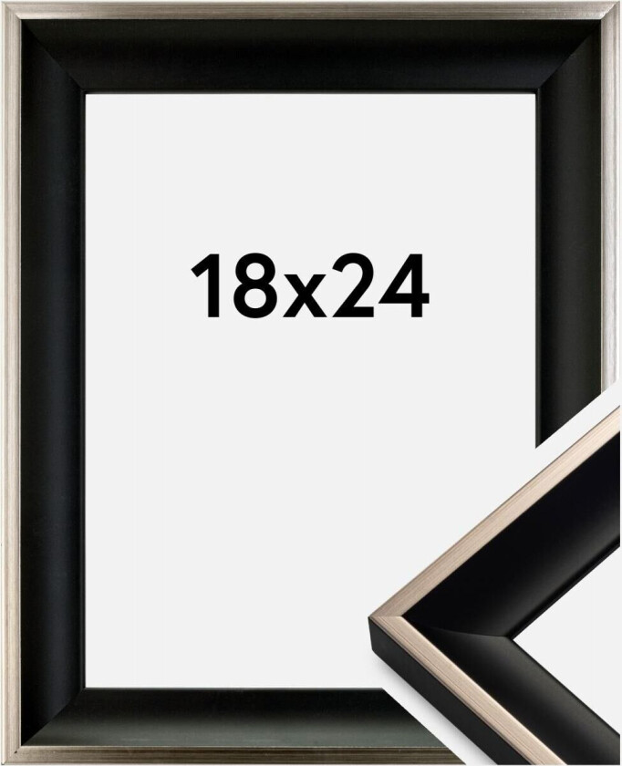 Ramme Öjaren Svart-Sølv 18x24 Cm