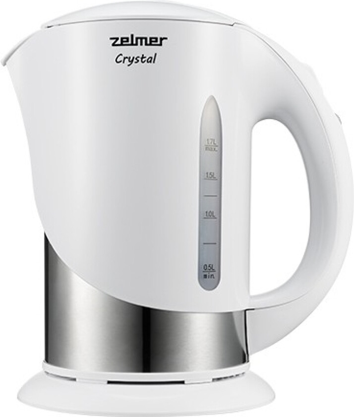 Zelmer Zck7630w, 1,7 L, 1850 W, Sølv, Hvit, Plast, Vannivåindikator, Filtrering