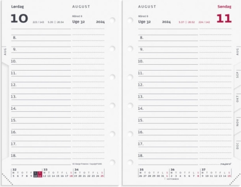 System Mini Dagkalender Refill 2024