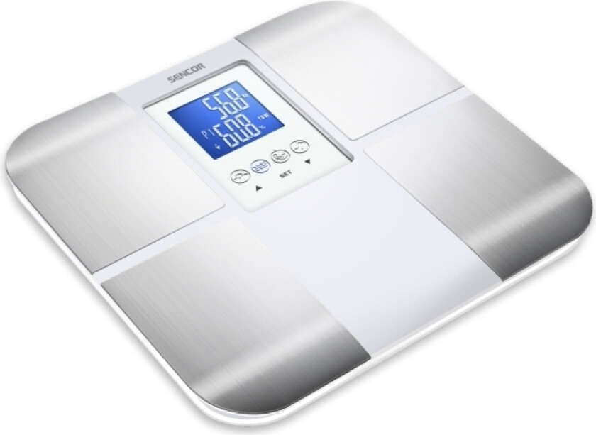 Sencor Sbs 6015Wh Personvekt Square Metallic Elektronisk Personvekt