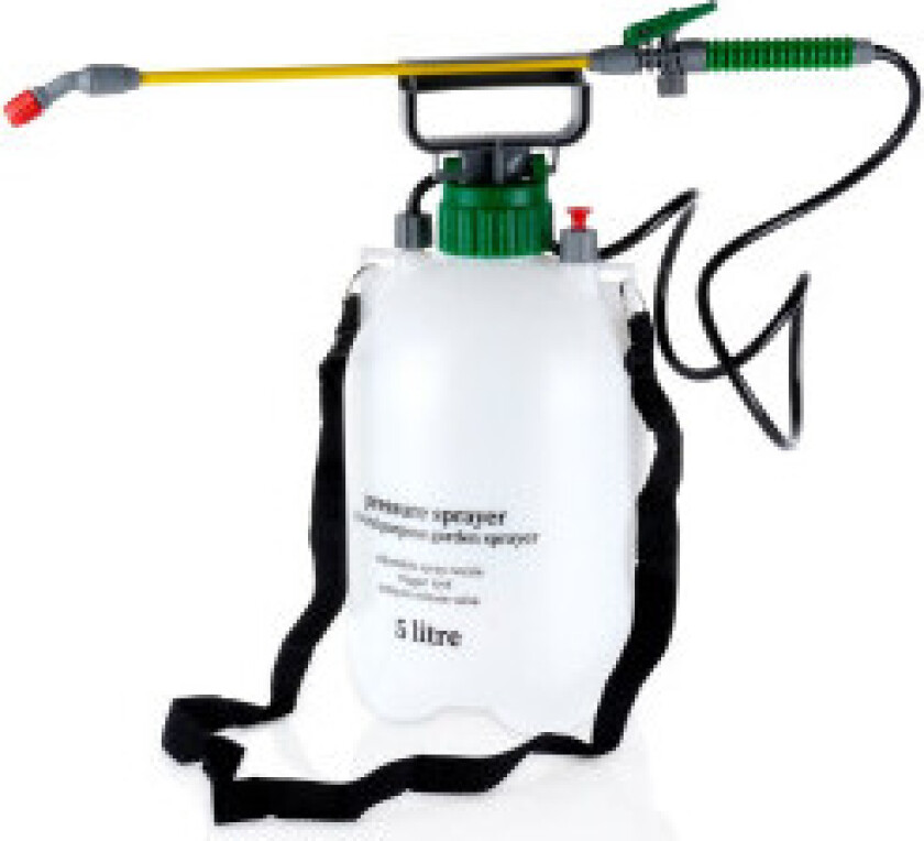 Manuell trykksprøyte med justerbar stråle og 5L tank