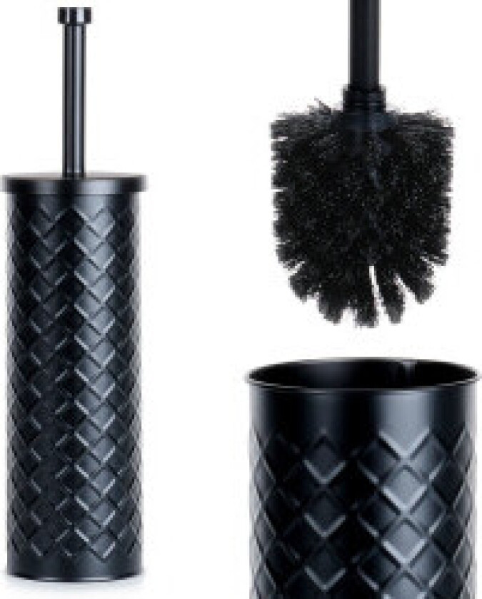 Stilig toalettbørste med slitesterk sort bust