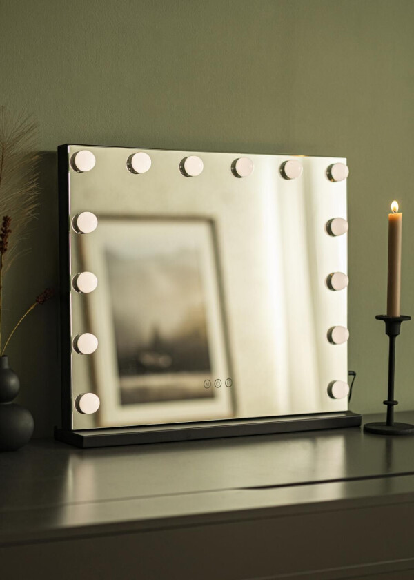 Kaila Sminkespeil Base Led 14 Svart 56x46 Cm