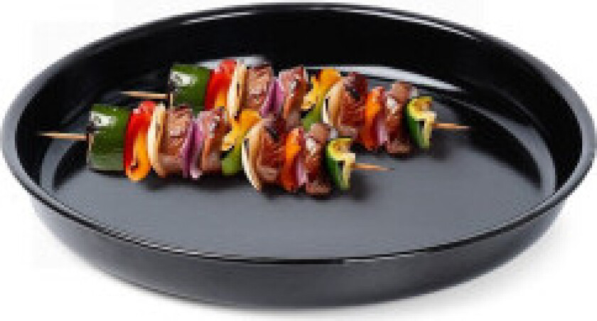 Rund grillplate i stål med non-stick for grill og stekeovn