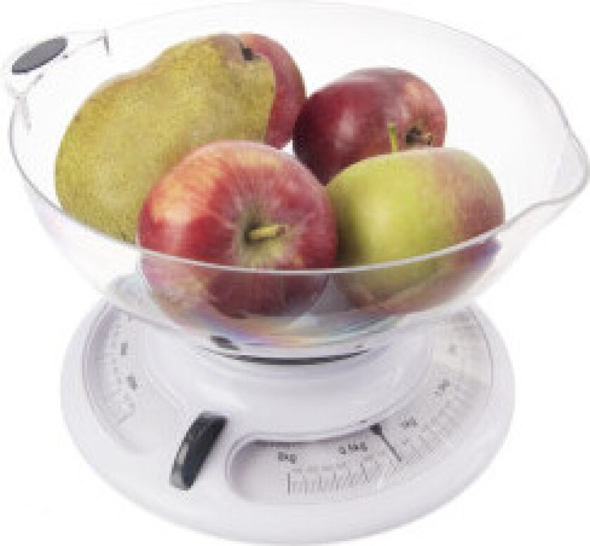 Mekanisk kjøkkenvekt med avtagbar skål