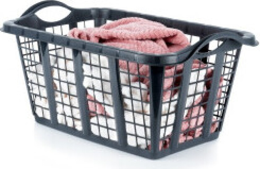 Svart skittentøyskurv i lett og slitesterkt materiale