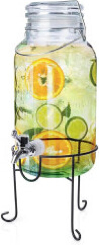 Perfekt glasskrukke med kran og stativ for limonade og drikke
