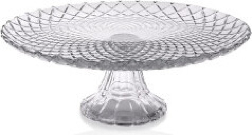 Elegant kakefat i glass med dekor, 26,5 cm diameter