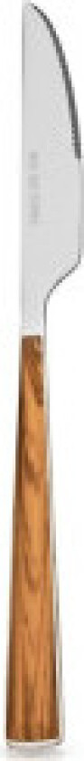 Kniv 23cm i rustfritt stål med treimitasjon, tåler oppvaskmaskin