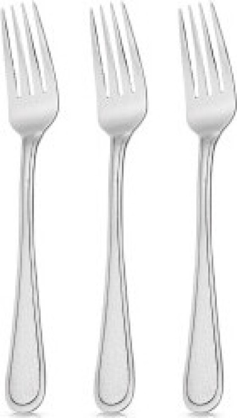 Sett med 3 gafler i hamret rustfritt stål, 20,5 cm