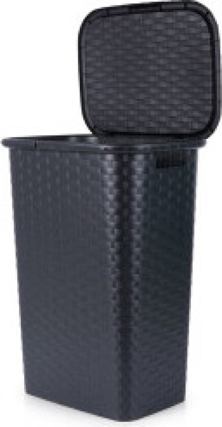 Skittentøyskurv med åpningslokk, lett og slitesterk, sort