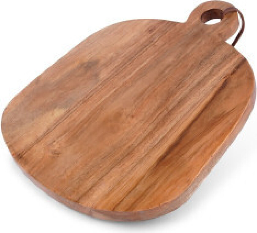Lite skjærebrett i akasietre med håndtak for servering