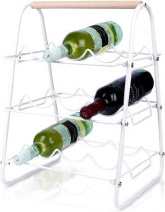Vinstativ i hvitmetall til 9 flasker - elegant og praktisk