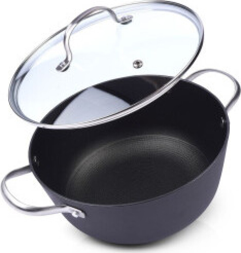 Støpejernsgryte 4L, non-stick, lokk, komfyr og oppvaskmaskin