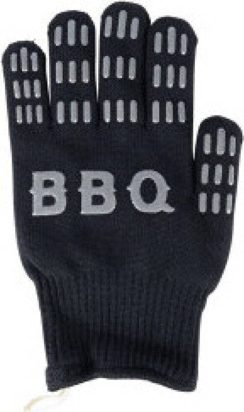 Grillhanske med sklisikre innlegg, tåler opptil 250°C