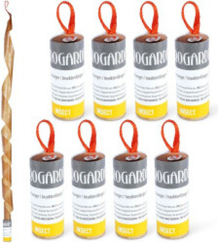 Åtte fluefeller med teip for effektiv insektkontroll