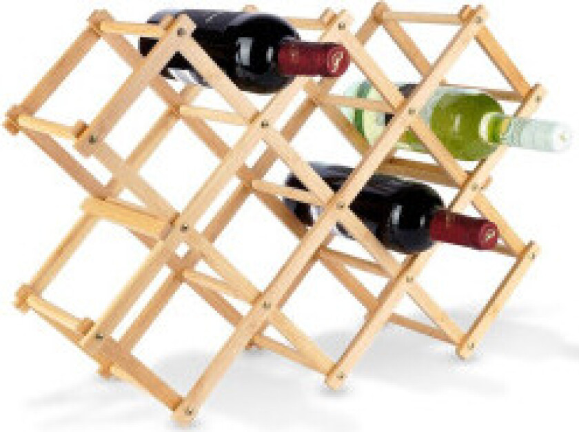 Vinstativ i bambus - Plass til 10 flasker